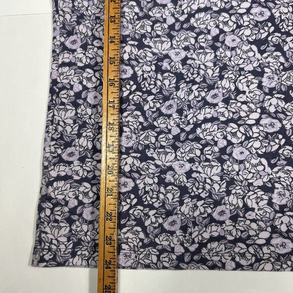 White Stag Women Short Sleeve T-shirt Top Scoop Neck Purple Floral Cotton Sz XL - Picture 7 of 7